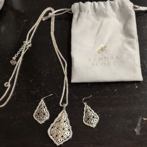 Kendra Scott Silver Filigree Necklace Set